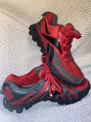 Men s Red and Black Reebok ZigWild Trail Running Shoes 6.5