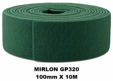 1x Mirka Mirlon Scotch pads- Green Grit P320 - 100mm Strips, 10m Roll