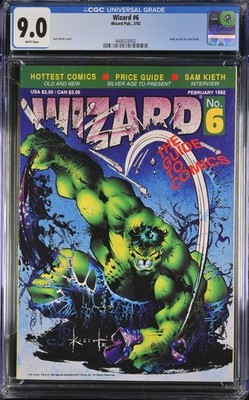 WIZARD The Guide To Comics #6 CGC 9.0 Sam Keith 1992 Hulk poster by Sam Kieth