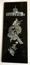 Vintage Mother Of Pearl Abalone Wall Art Musicians Playing Instruments 20” X 8”