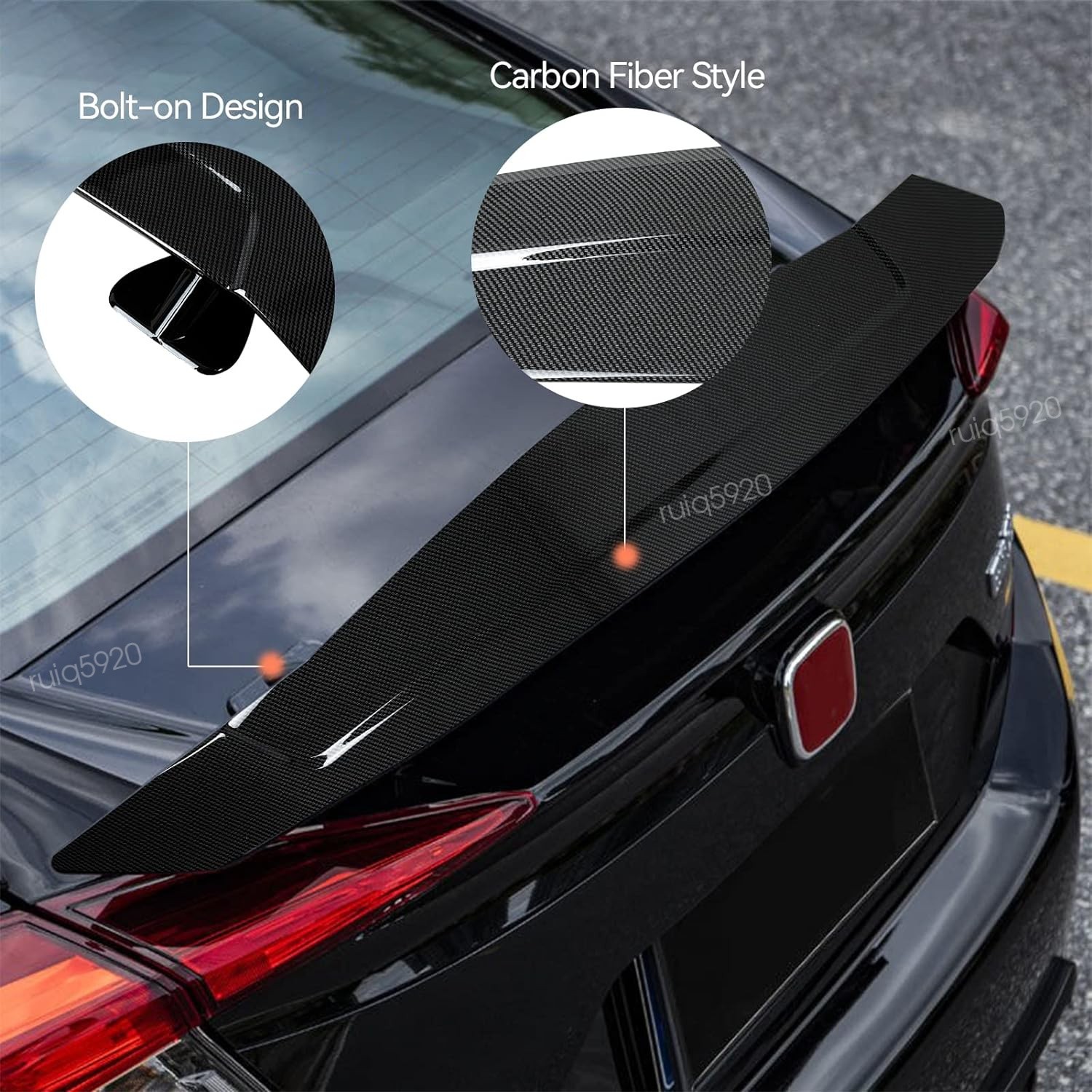 46" Carbon Fiber Style  Rear Trunk Spoiler Tail Wing Lip For Audi R8 GT V8 V10