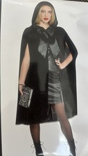 NEW Adult Hooded Cape With Oversized Bow, Spell Book Harry Potter Black Cosplay