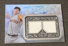 Tim Lincecum 2021 Topps Sterling Double Relic On-Card Autograph #STAR-TL2