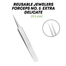 Jewelers Forceps No. 5 Reusable Tweezers Surgical Ophthalmic Instrument German