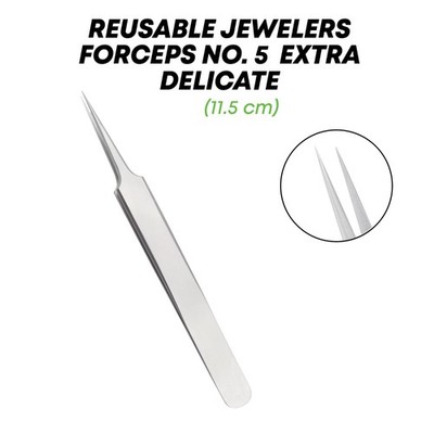 Jewelers Forceps No. 5 Reusable Tweezers Surgical Ophthalmic Instrument German