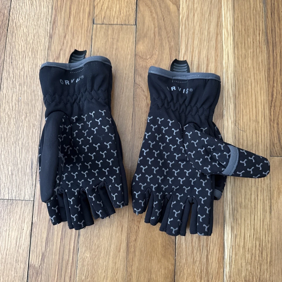 Mitones convertibles Orvis Softshell negros talla S Foto 3 de 4