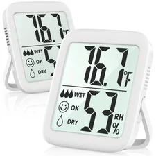 Antonki 2 Pack Room Thermometer for Home, Hygrometer Indoor Humidity Meter Gauge