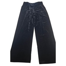 Vintage alex evenings velour high rise pull on pants black soft M wide leg EUC