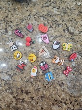 Lot of 18 Shoe Charms for Crocs Jibbitz Style PVC Cute Animals Emoji Mixed