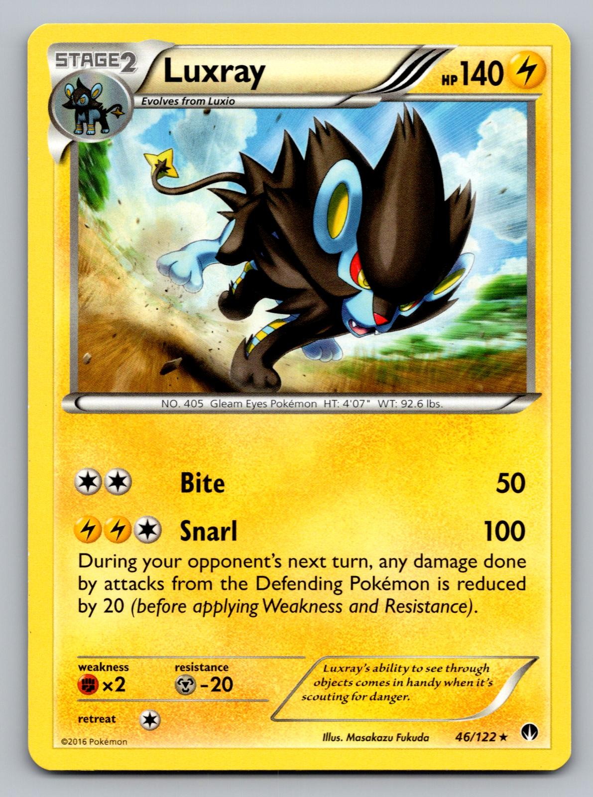 Luxray 46/122 Rare BREAKpoint Pokemon Near Mint