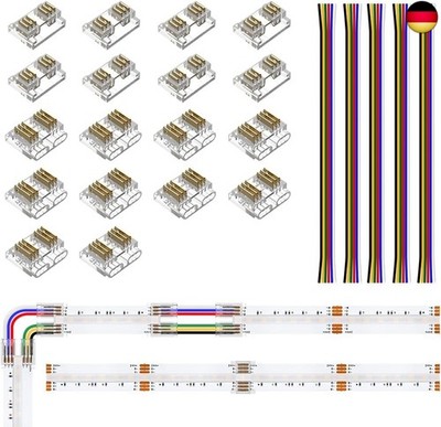 BTF-LIGHTING FCOB RGBCCT 6pin 12mm Connector kit 18pcs Transparent Connector