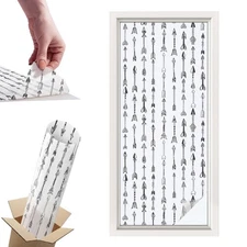 Opaque Privacy Film For Bathroom Window Geometric Arrows Abstraction