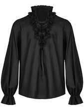 Mens Ruffle Pirate Shirts Lace Medieval Renaissance Steampunk Shirt