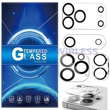 2X For iPhone 17 16 15 /14/13/12 Pro Max Camera Lens Protector Tempered Glass