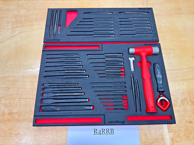 #ad Snap On Tools NEW RED 48pc Master Punch amp; Chisel w Dual Face Hammer Foam Sets $1699.95