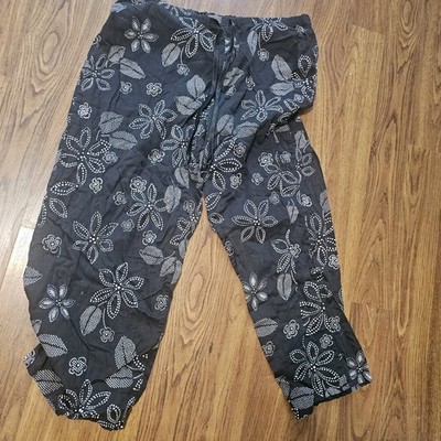 Alfani Women s Wide-Leg Pants Floral Comfy Elastic High Waist SZ XL Floral