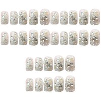 Set Of 3 Kurze Falsche NäGel Press On Falscher Nagel Handgefertigte