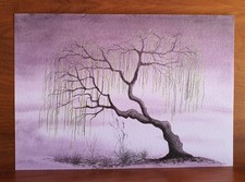 Siebdruck Motiv:" Trauerweide im Frühling", Nachlass, unsegniert, A4