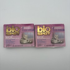 Bio Spot Spot On Flea Tick Control Cats 5 Lbs 3 Month Supply Lot 2 Boxes Sweden