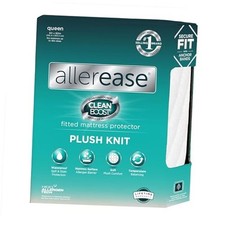 AllerEase CleanBoost Plush Knit Mattress Protector Waterproof Particle Queen