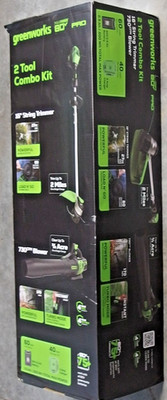 GreenworksTools 80V 16'' Trimmer & 730CFM Blower Kit w/ 2.5Ah Battery & Charger