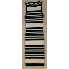 Windsor Striped Knit Tank Dress Size S Black and White Bodycon