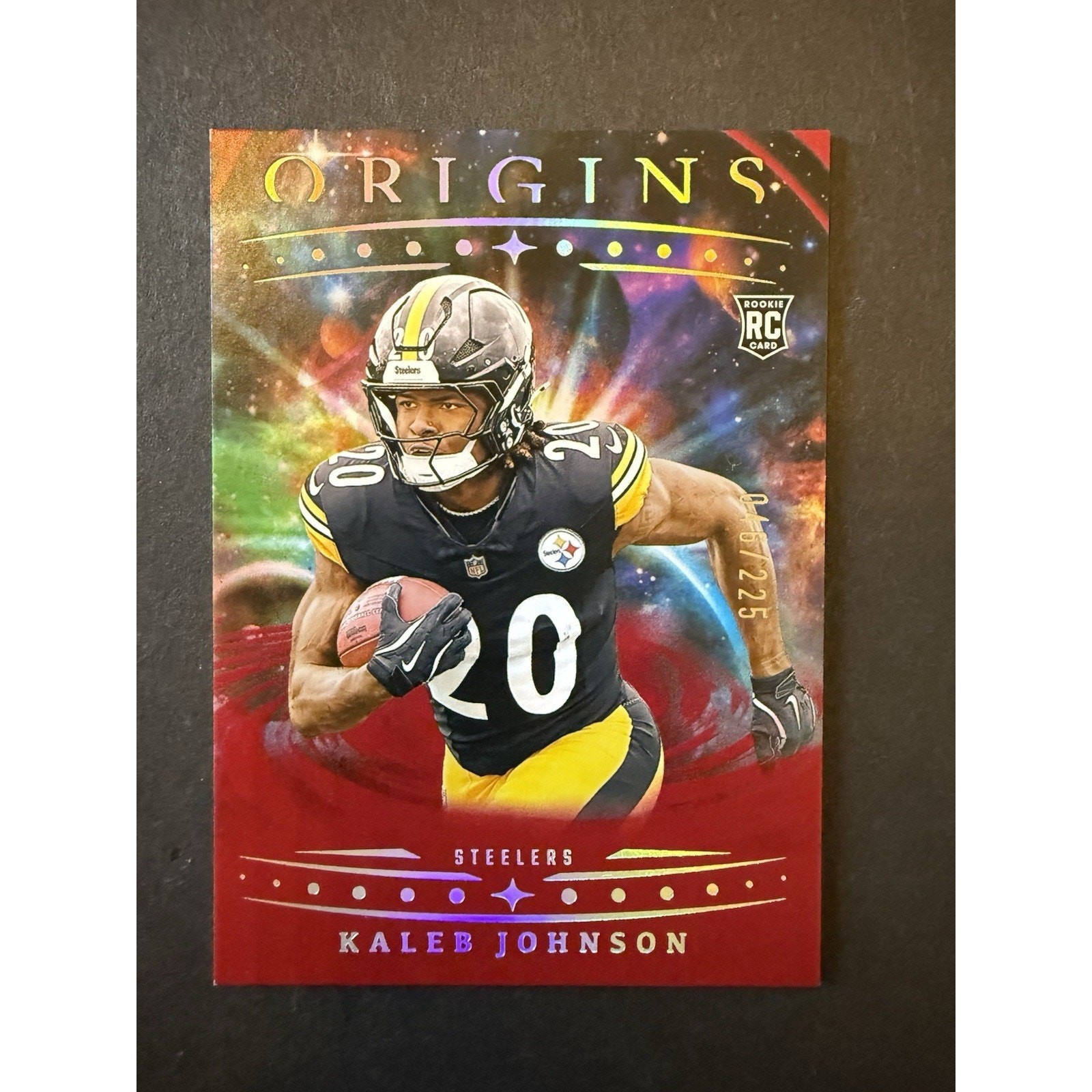 2025 Panini Origins KALEB JOHNSON #104 RC Rookie Red Parallel /225 MWI20