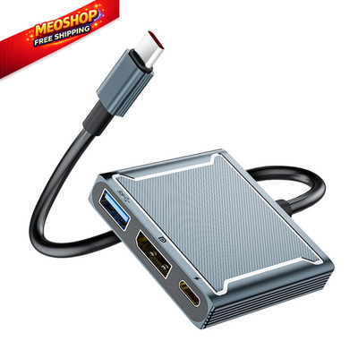 USB C to DisplayPort Multiport Adapter Dock, BolAAzuL 3-in-1 Type C Hub with... 