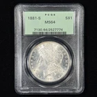 1881-S $1 MS64 OGH Toned Morgan Silver Dollar - Old PCGS Green Holder - PQ Coin