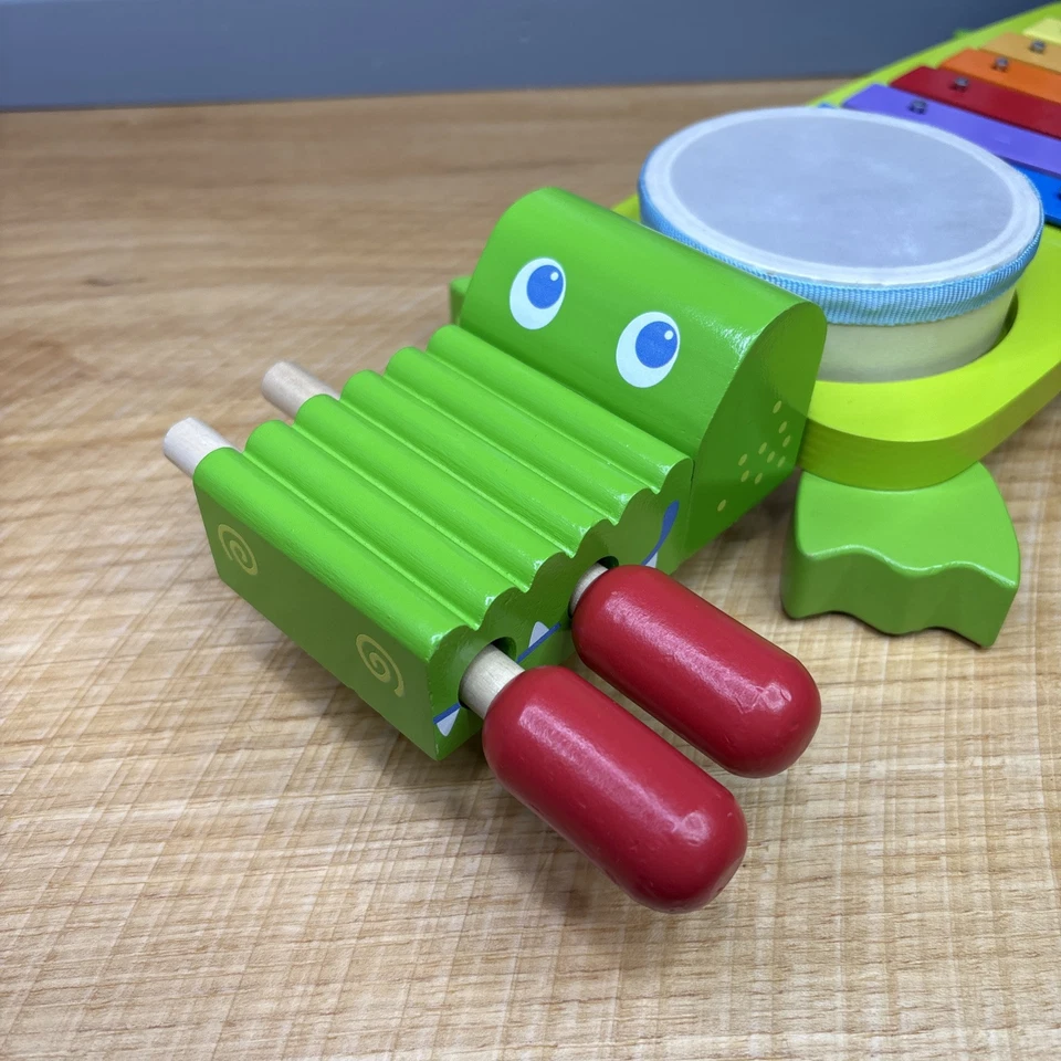 HABA Symphony Croc Music Band Educational Instrument Wooden Toy Xylophone Drum - Image 3 of 4