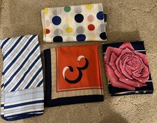 4 Vintage Scarf Scarves - Very Pretty Roses, Polkadot, Striped  More