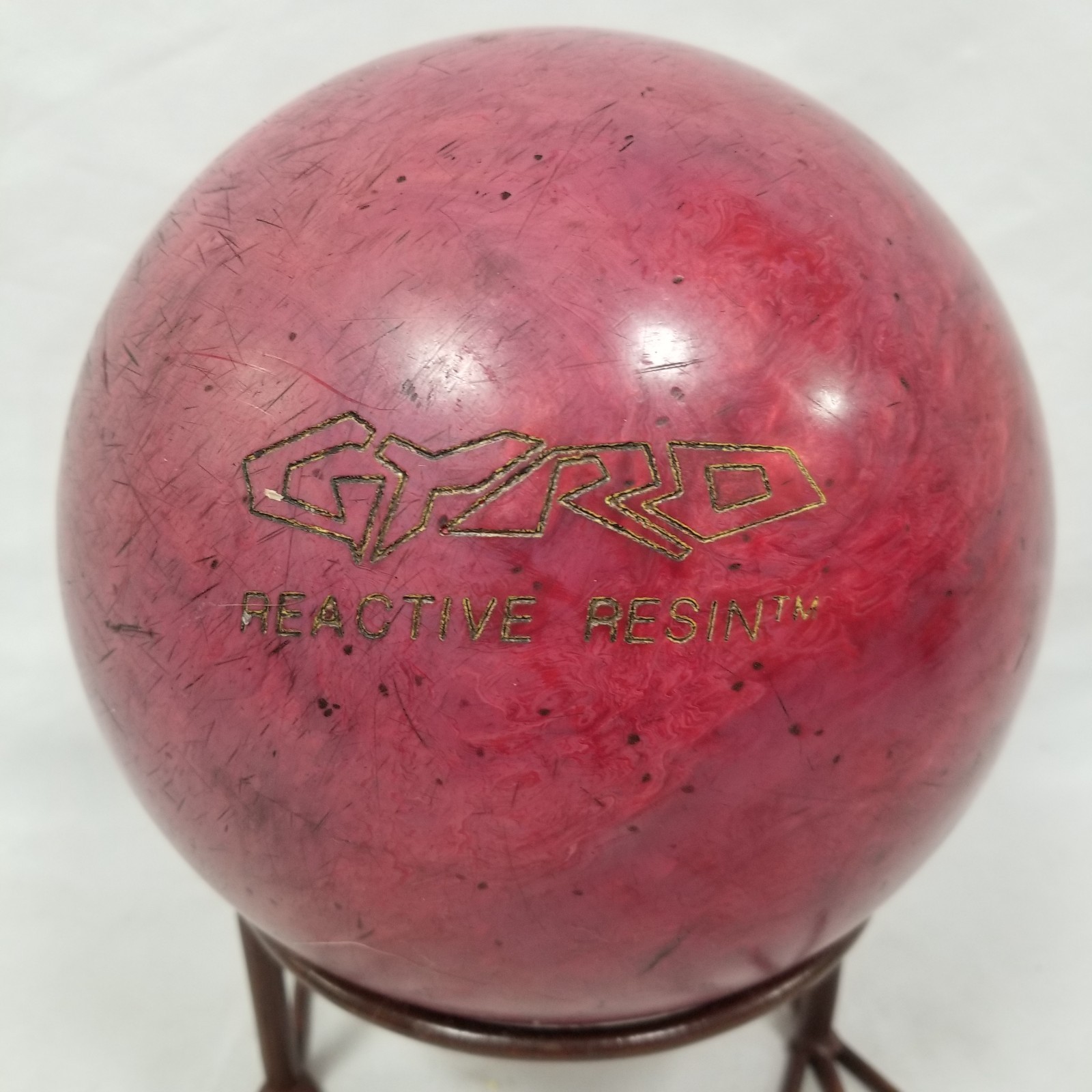 Ebonite Gyro Reactive Resin Bowling Ball Red Marble Swirl 15
