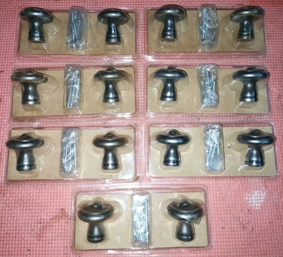 Tür Schubladenknauf Griffe Zinnoptik x7 Pakete 14 Neu 38 mm B&Q