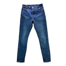 Levi's Jeans Womens 25x30 Blue 501 S Skinny Premium Button Fly Stretch Denim