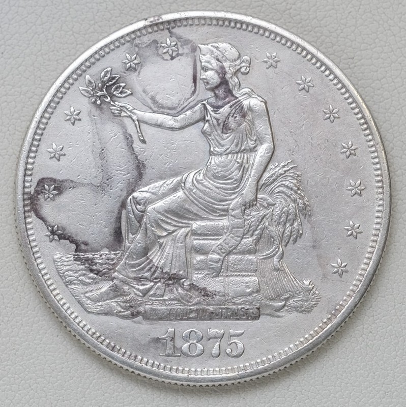 Carson City 1875-CC Trade Dollar /A186