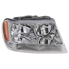 Right Headlight For Jeep Grand Cherokee 1999-2004 Halogen With Bulbs Clear
