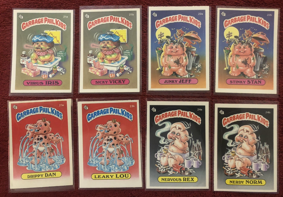 1985 GARBAGE PAIL KIDS SERIES 1, 1a-41b TOPPS STICKER CARD SET, All 82 ...