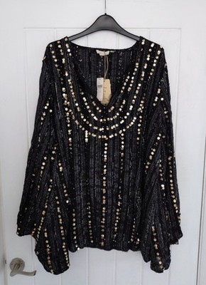 Let Me Be Anthropologie Long Sleeved Sequin Boho Top - BNWT - RRP £125 - Size M