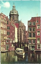 Netherlands Oudezijds Kolk Canal in Old Amsterdam The Little Lock Postcard