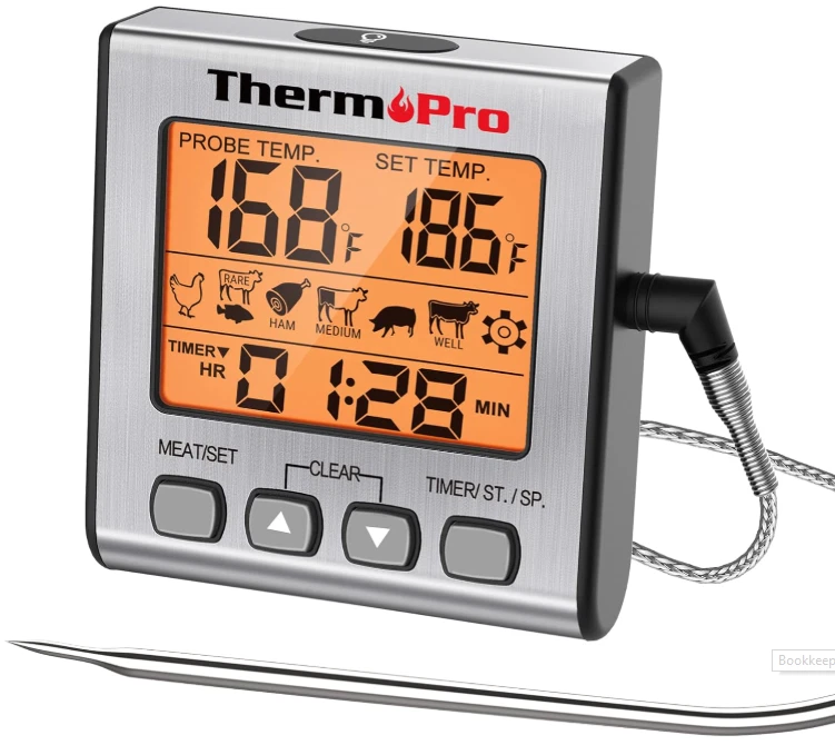 ThermoPro TP16S Meat Thermometer Smoker Grill Oven BBQ Kitchen Timer&Backlight
Opens in a new window