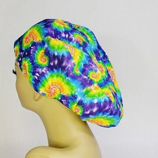 Women Scrub Hat, Surgical Cap, Tie Dye, Nurses Hat, Medical, USA Made