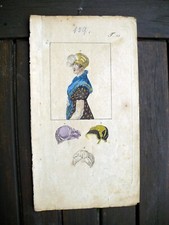 Miedzioryt kolorowany około 1800 roku - moda kapelusz imperium kapelusz kapelusz kapelusz kapelusz kaplica 
