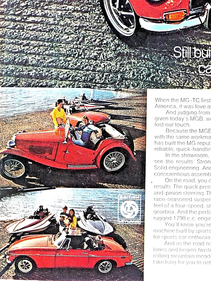 1973 MG Convertible Vintage Red Convertible TC Speed Boat Original Print Ad - Image 4 of 4