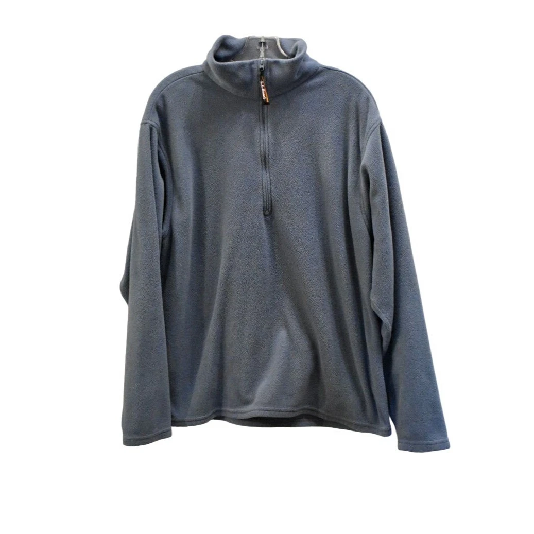 Men's L.L. Bean Blue 1/4 Zip Fleece Polartec Pullover