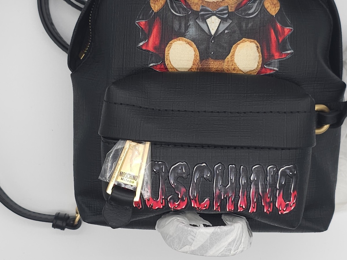 Moschino Couture Batman Teddy Bear Black Mini Backpack BNWT 