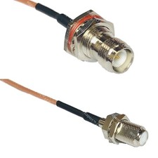 RG316 RP-TNC FEMALE BULKHEAD to F FEMALE RF Cable Rapid-SHIP LOT