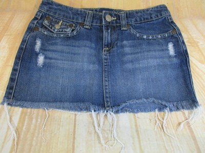 Low Priced Aeropostale Junior Womens Short Denim Blue Jean Mini Skirt Size 12 249