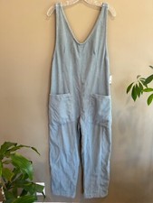 free people we the free high roller corduroy jumpsuit NWT XS blue tourmaline