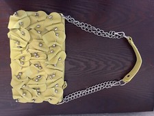 Frosting By Mary Norton, Yellow Leather Purse, Women, Chain Strap