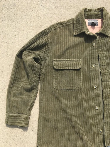 VTG Quicksilver Jacket Men's Medium Salt Water Denim Corduroy 90s Grunge Skate image 3